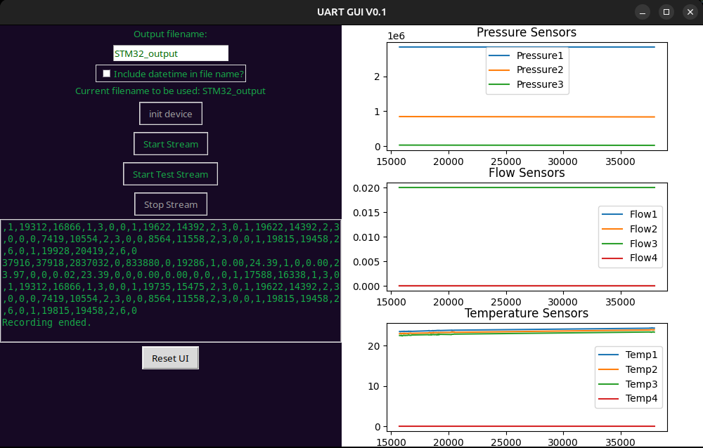 sensor data aquisition GUI